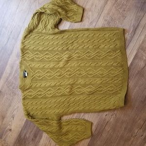 Cable One Size 100% Cotton Sweater NWOT Chartreuse.